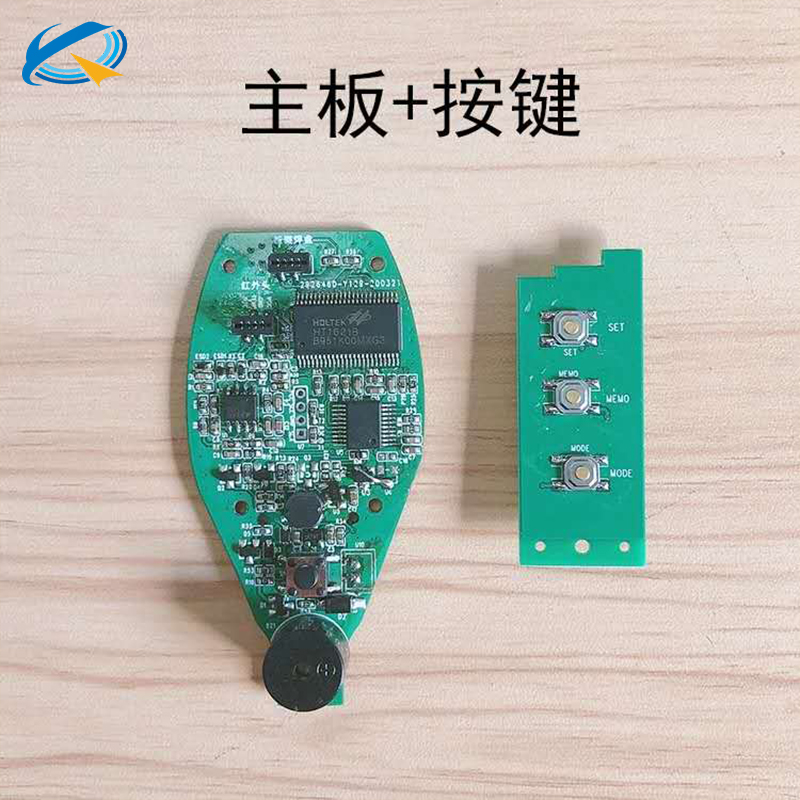 輕觸開關(guān)和按鍵開關(guān)在體溫計(jì)主板上的位置