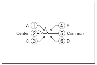 五向開(kāi)關(guān)的電路圖  
